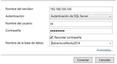 Agregar SQL Server